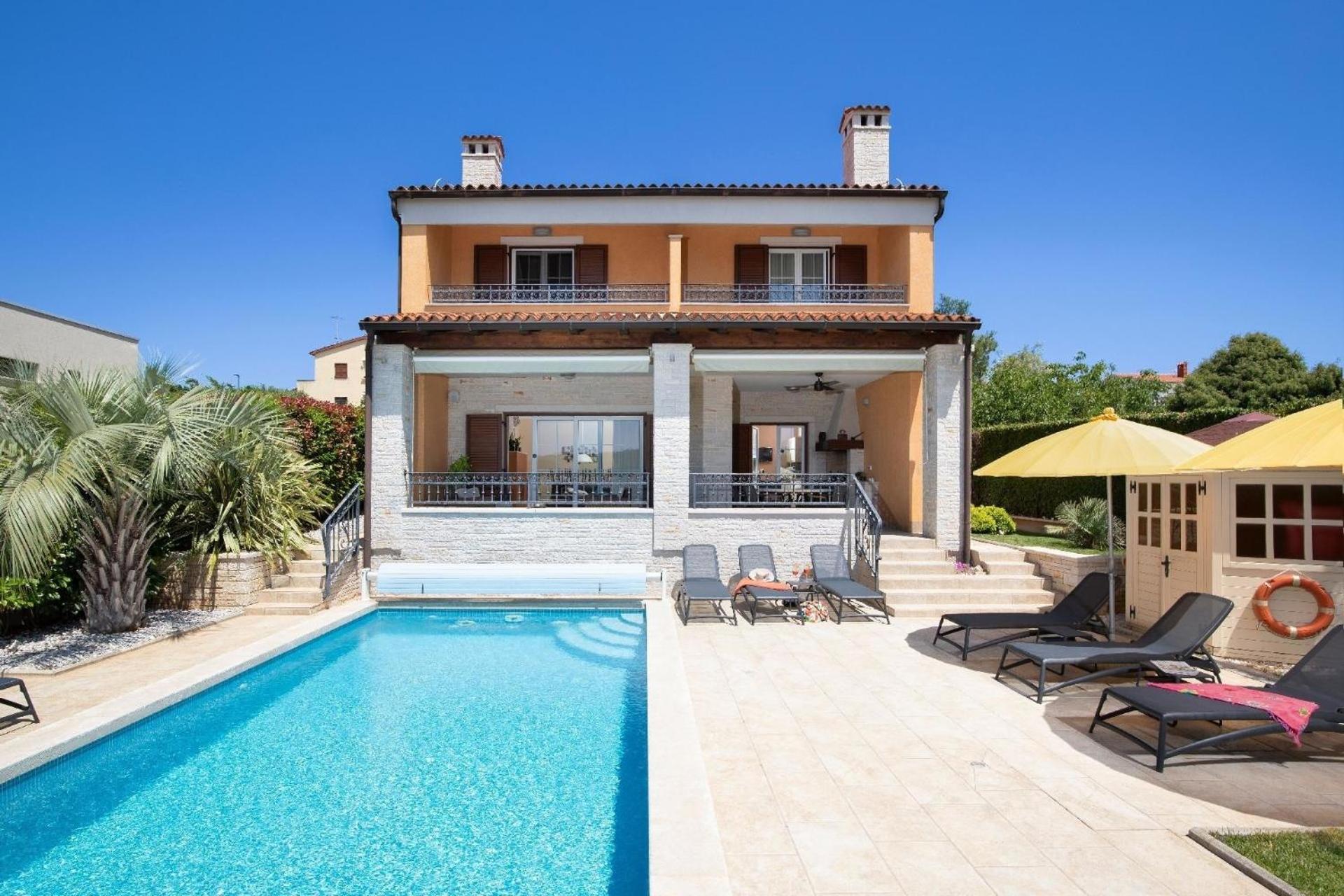 Ferienhaus In Pomer Mit Privatem Beheizten Pool Und Meerblick ภายนอก รูปภาพ